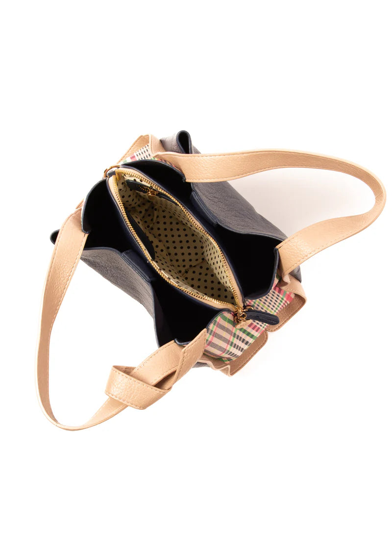 Tanya Handbag - Navy Gingham