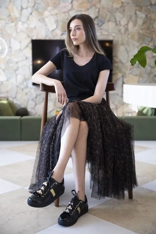 Tulle Skirt - Leopard