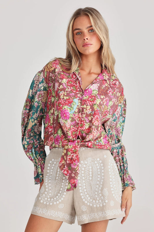 Zali Shirt - Talisman - Rose Garden - Hey Layla Boutique 