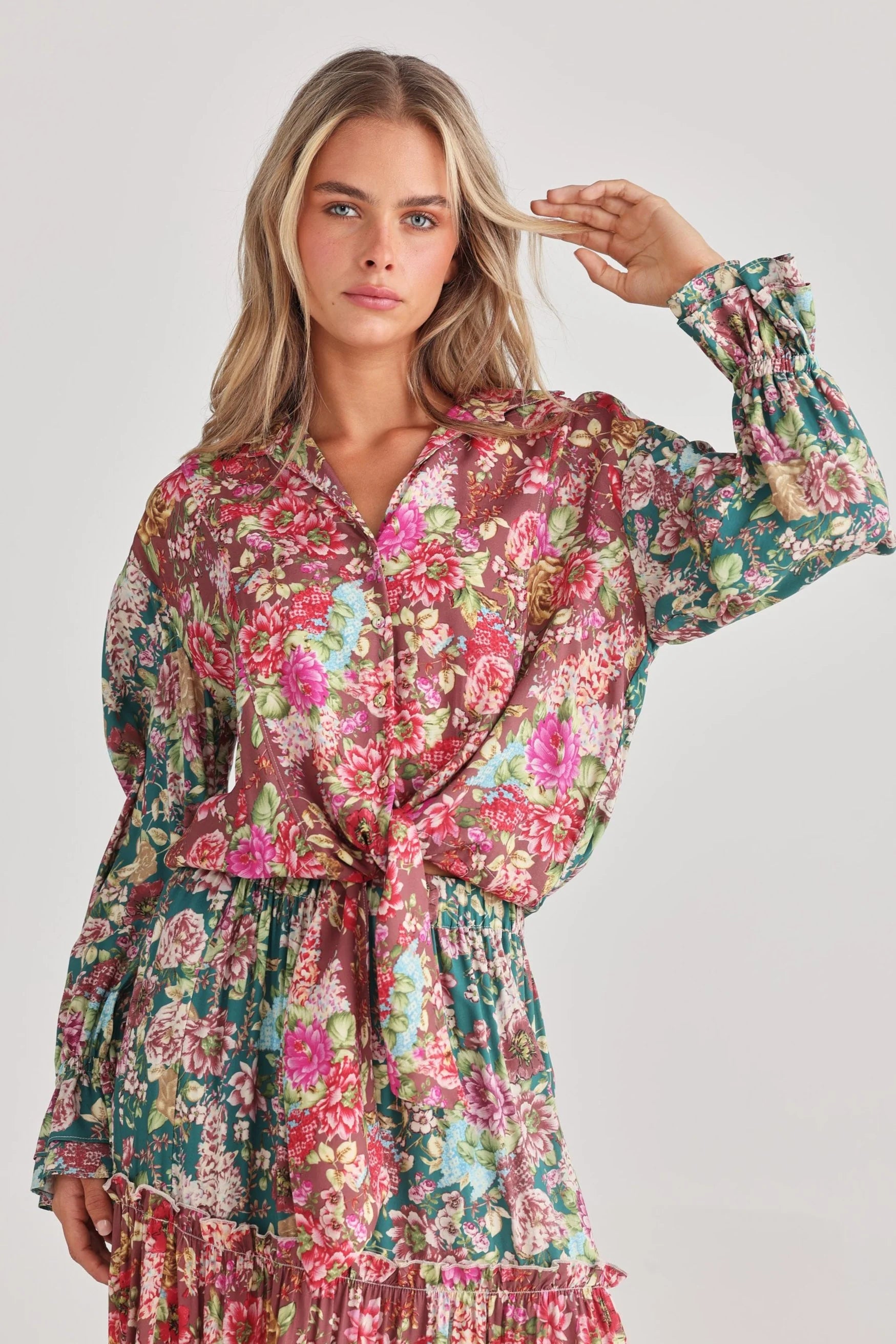 Zali Shirt - Talisman - Rose Garden - Hey Layla Boutique 