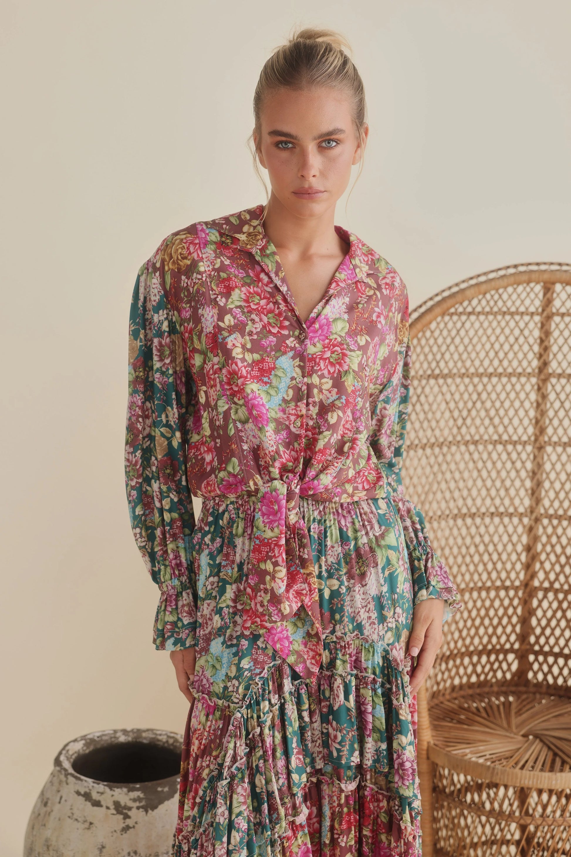 Zali Shirt - Talisman - Rose Garden - Hey Layla Boutique 