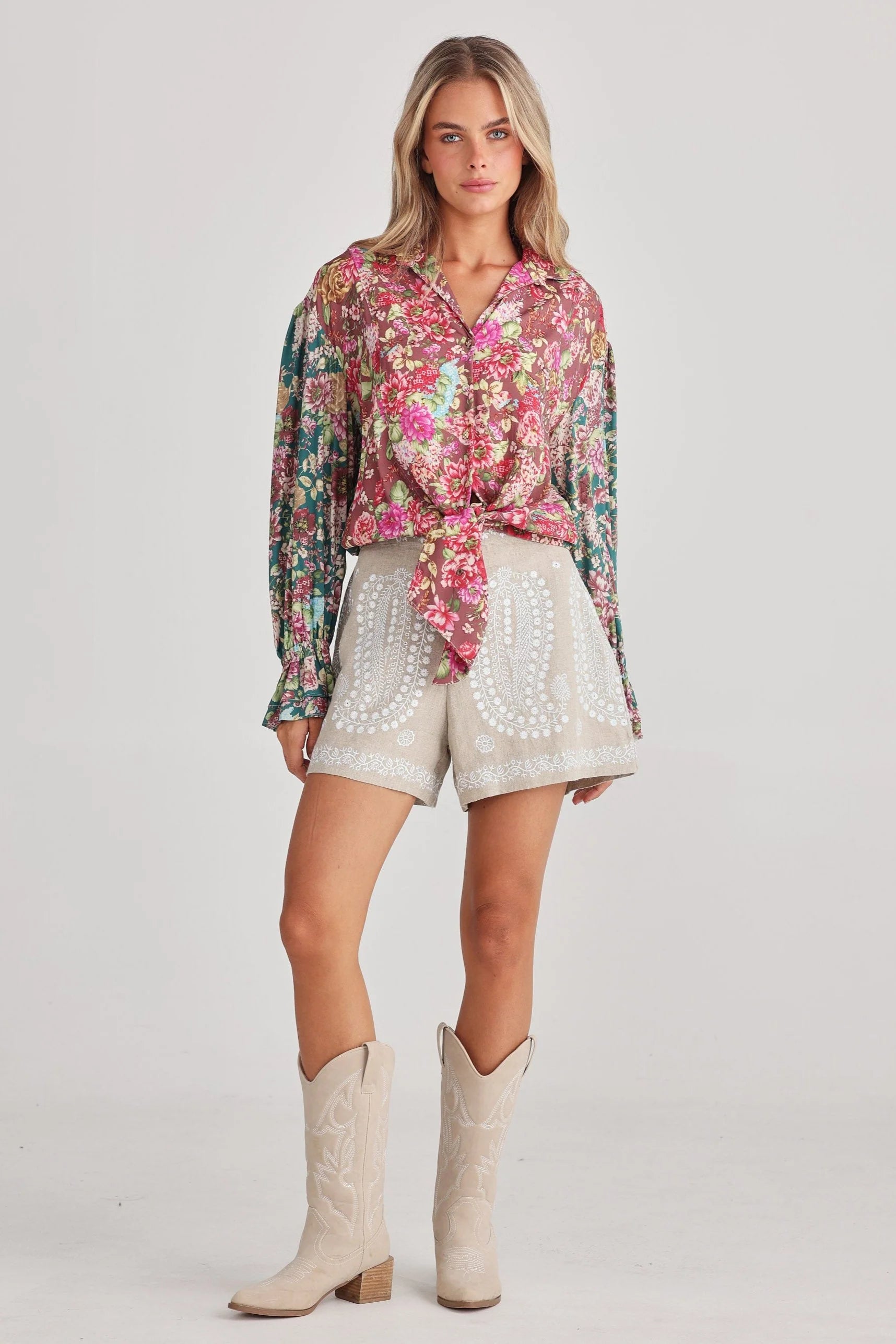 Zali Shirt - Talisman - Rose Garden - Hey Layla Boutique 
