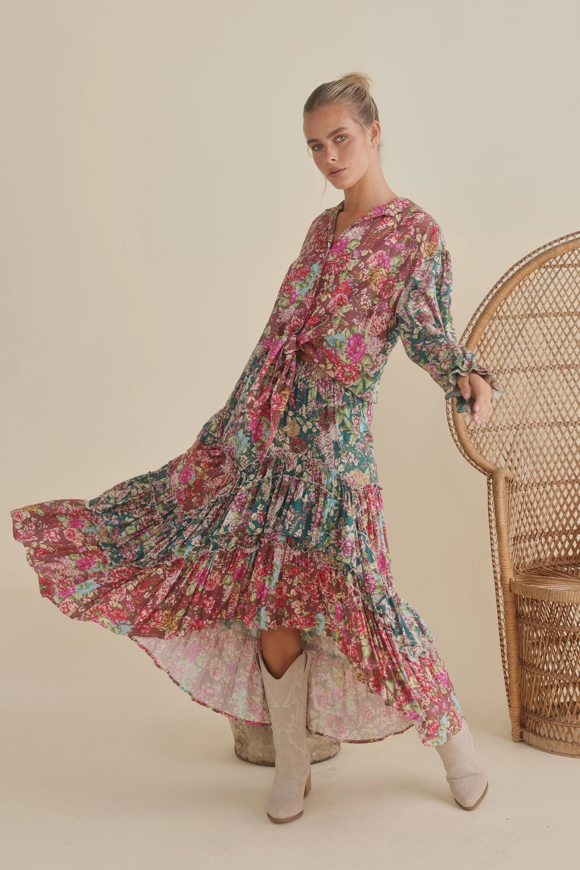 Zali Shirt - Talisman - Rose Garden - Hey Layla Boutique 
