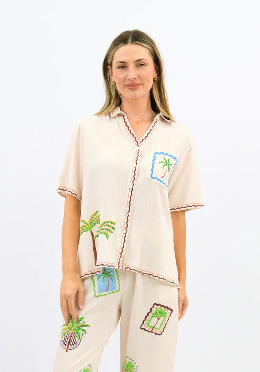 Coastal Postcards Shirt - Natural