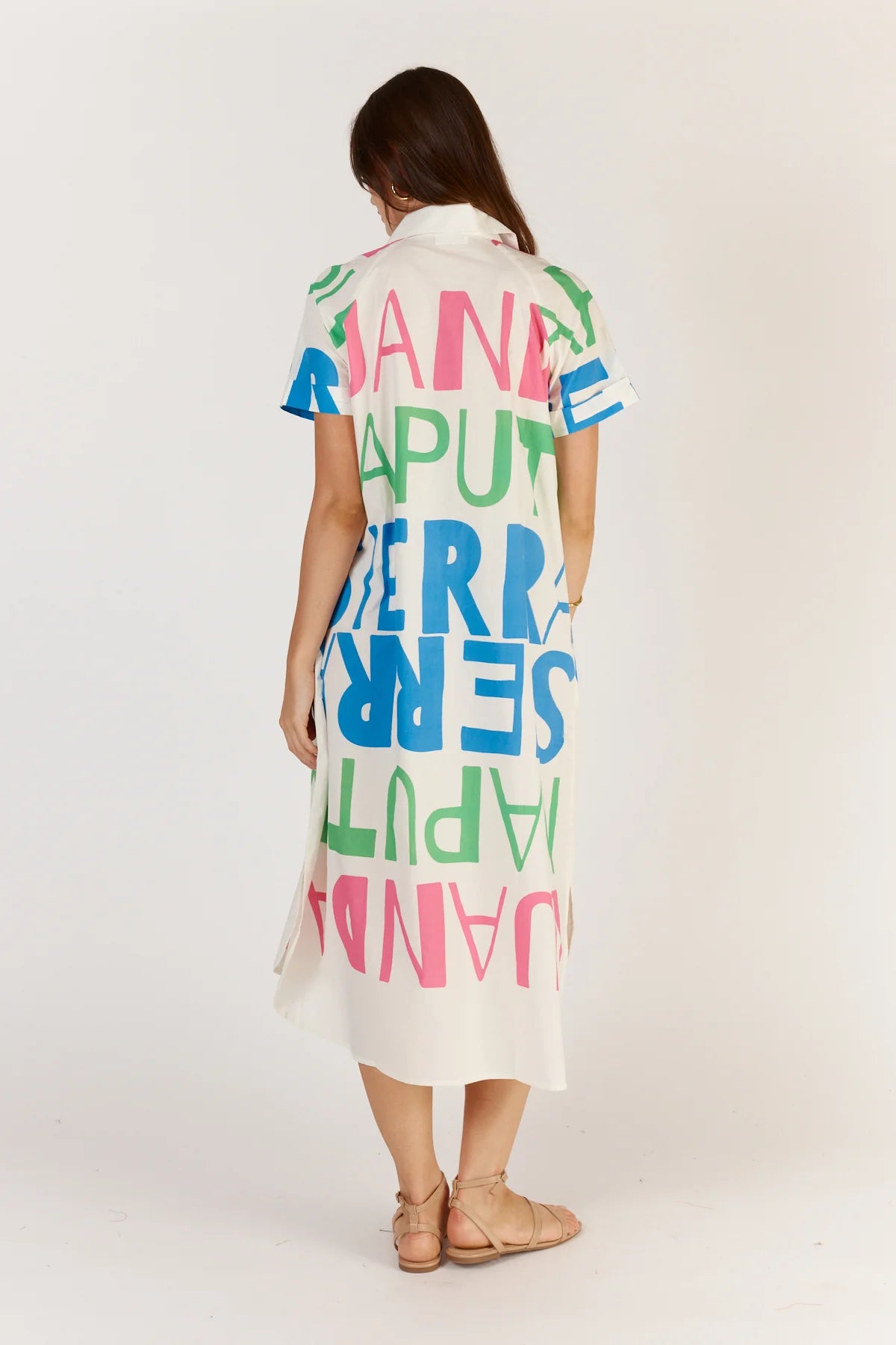 Sierra Button Dress - White