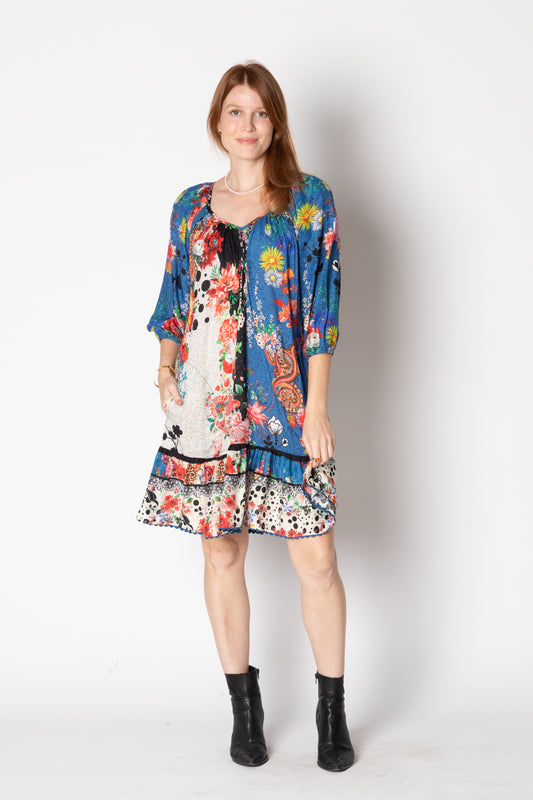 Jacinta Shirred Dress - Ocean